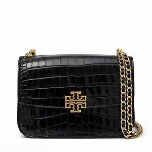 Tory Burch Black Croc-Embossed Crossbody Bag- NWOT